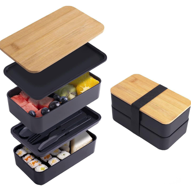 ISURAUL Bento Box, Lunch Box with Compartments and Lids, Rectangle Food Container, Microwave/Dishwasher Safe