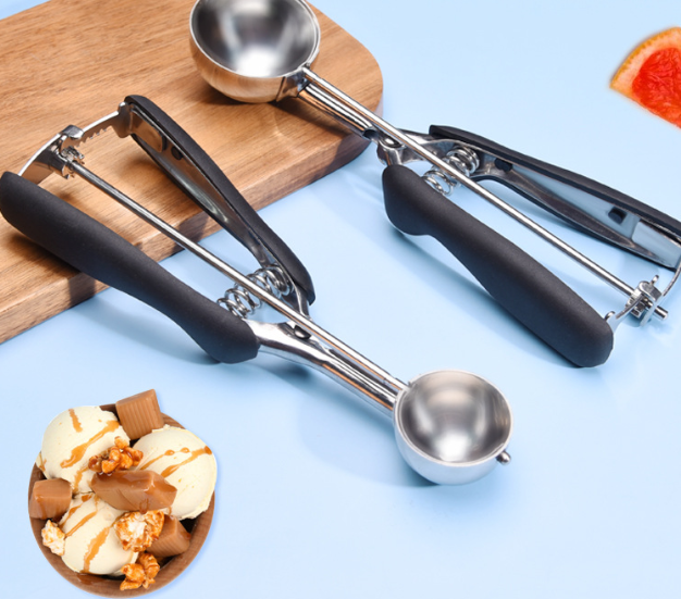 ISURAUL Ice Cream Scoop, stainless Steel, Ice Cream Scoop with Trigger Release, with Non-slip Grip
