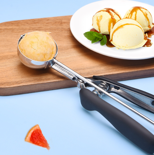ISURAUL Ice Cream Scoop, stainless Steel, Ice Cream Scoop with Trigger Release, with Non-slip Grip