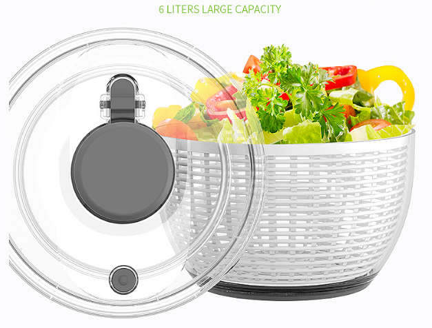 ISURAUL Salad Spinner,Fruit Washer, Vegetable Washing Bowl with Strainer